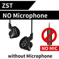 In-ear subwoofer earbuds with carbon-fiber pattern housings, wired; no microphone