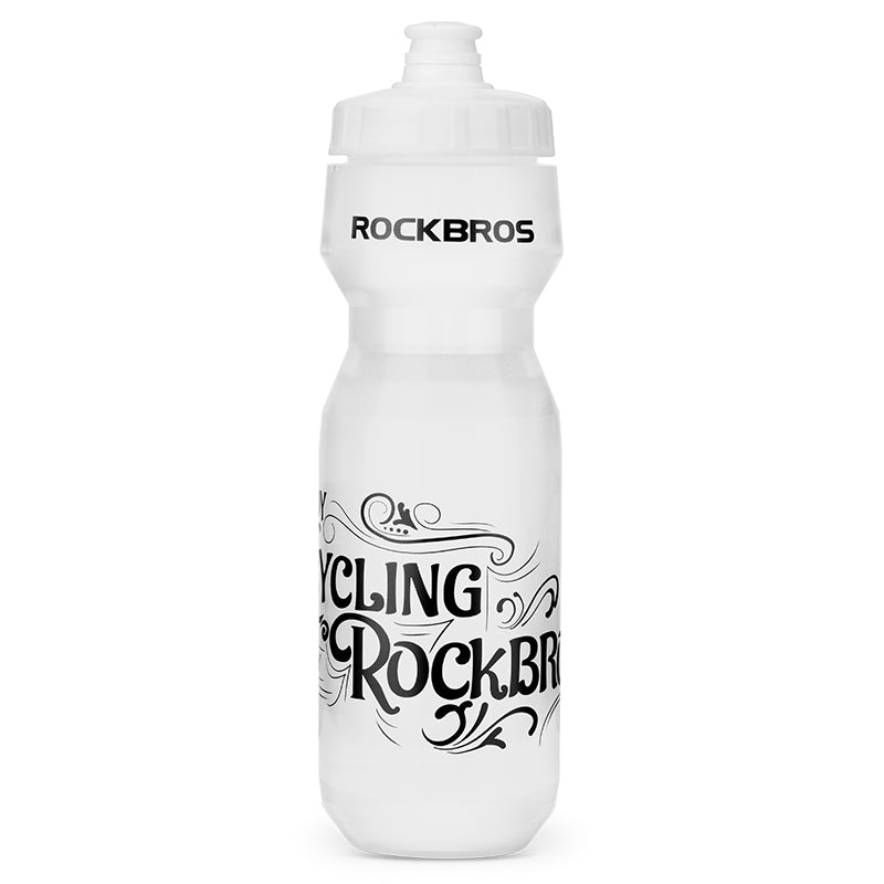 ROCKBROS white cycling water bottle with screw cap and “ROCKBROS” logo