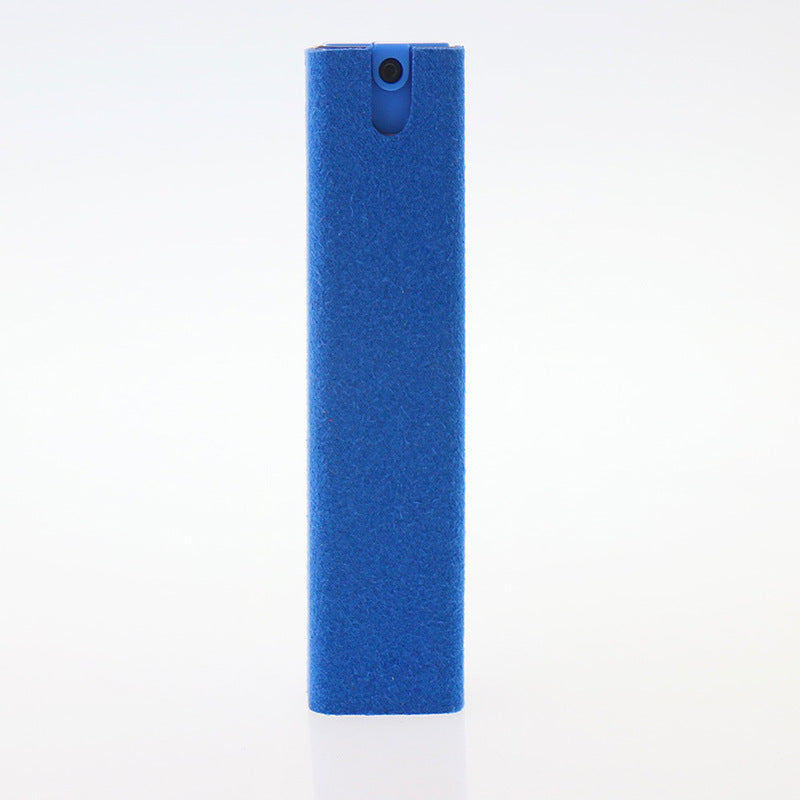Microfiber screen cleaner holder, blue cylindrical case with snap tab