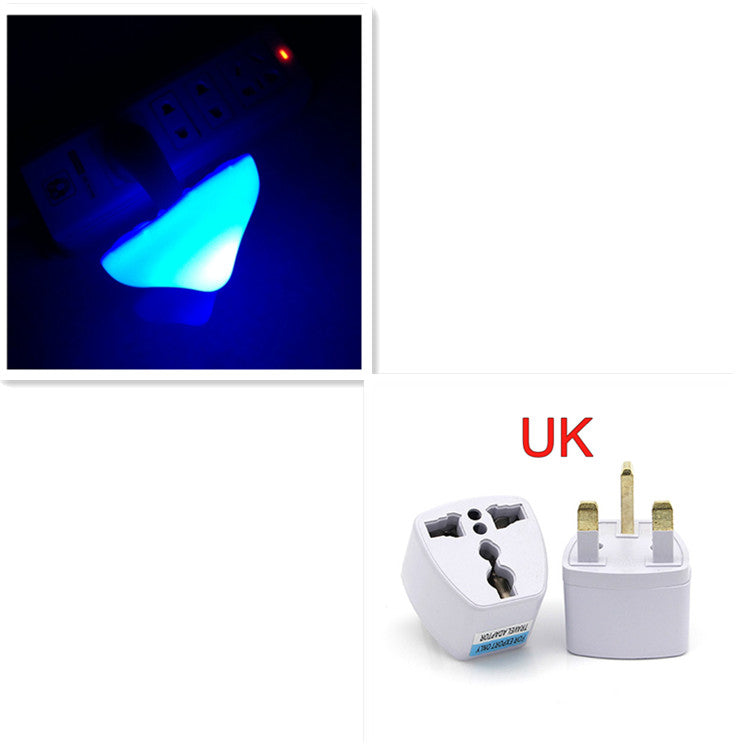 Mushroom LED night light wall socket lamp with blue glow, UK plug