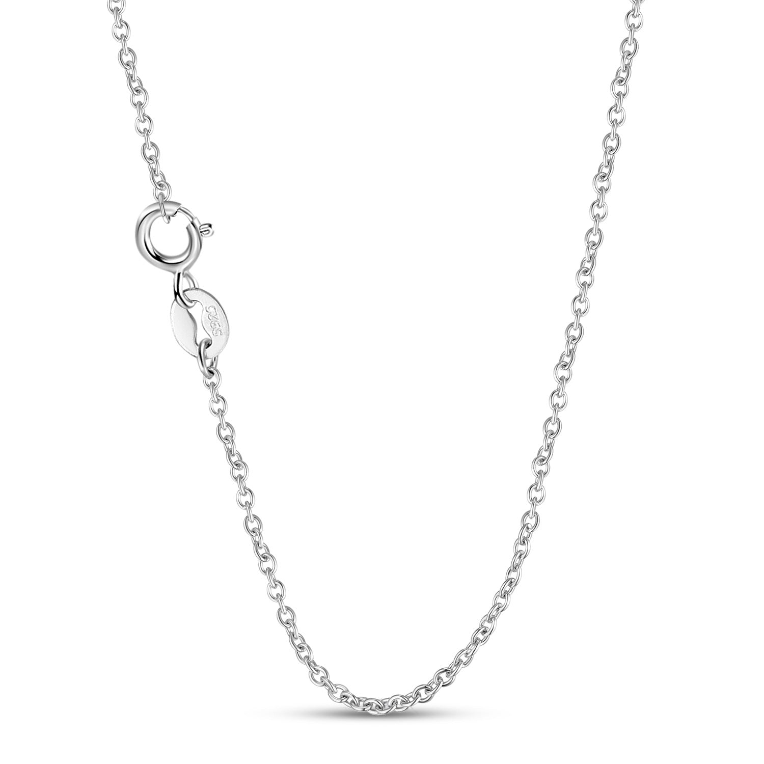 S925 sterling silver chain necklace with lobster clasp and spring-ring details
