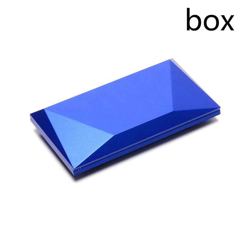 Blue geometric gift box with hinged lid