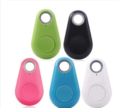 Assorted-color Bluetooth anti-lost finders in teardrop cases with keyring holes