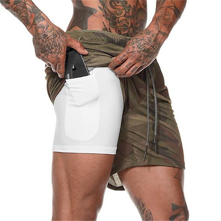 Olive green pocket compression shorts with drawstring and front side pocket