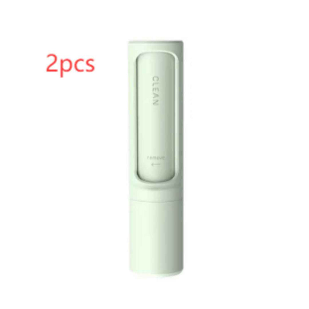 Pet hair remover lint roller set, mint green handheld self-cleaning brush