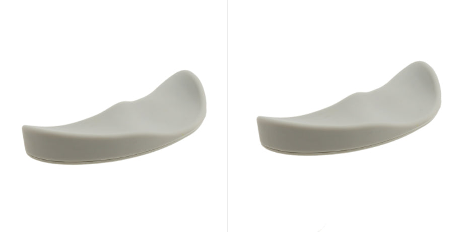 Ergonomic mouse wrist rest set, 2-piece light gray curved gel support pads