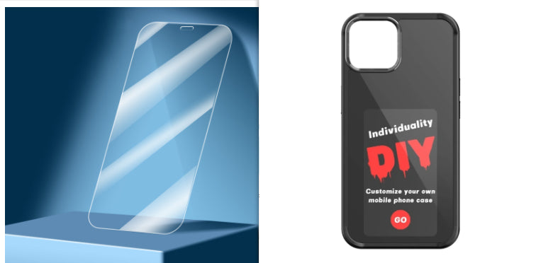 Black phone case with individuality DIY print and Go button