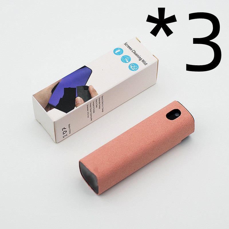 Rose-pink screen cleaner case with fabric roller and end opening