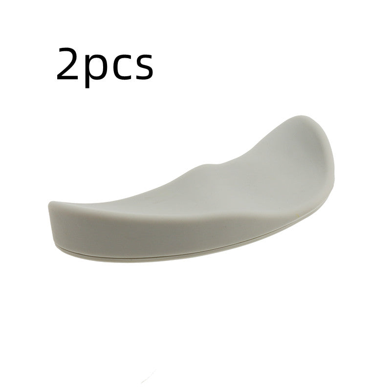Ergonomic mouse wrist rest, 2-piece light gray curved gel support pads