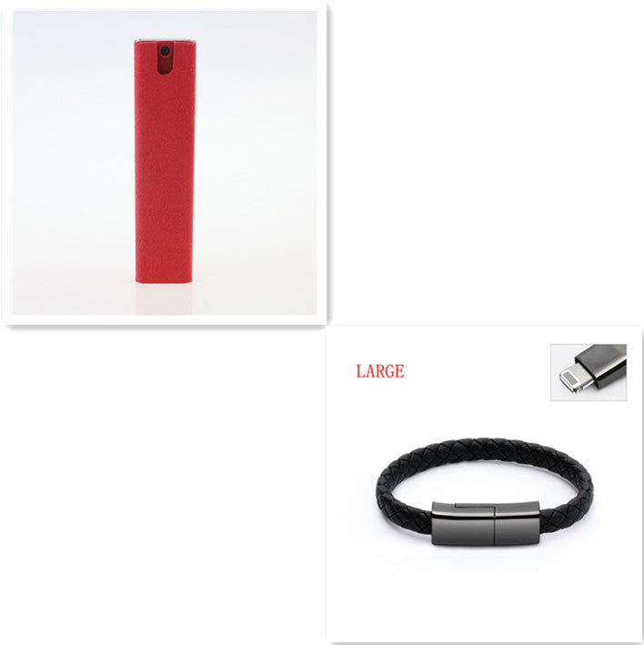Microfiber screen cleaner holder, red cylindrical case with snap tab