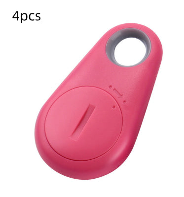 Water drop Bluetooth anti-lost tracker, pink key fob with hanging loop